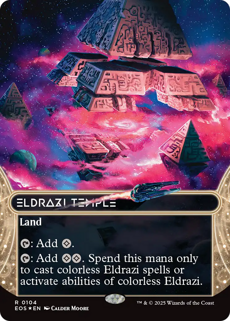Eldrazi Temple (0104) (Borderless) (Galaxy Foil) [Edge of Eternities: Stellar Sights] | Rook's Games and More