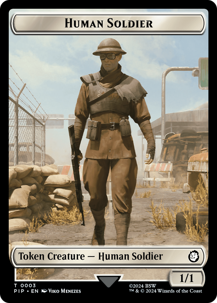 Food (0014) // Human Soldier Double-Sided Token [Fallout Tokens] | Rook's Games and More