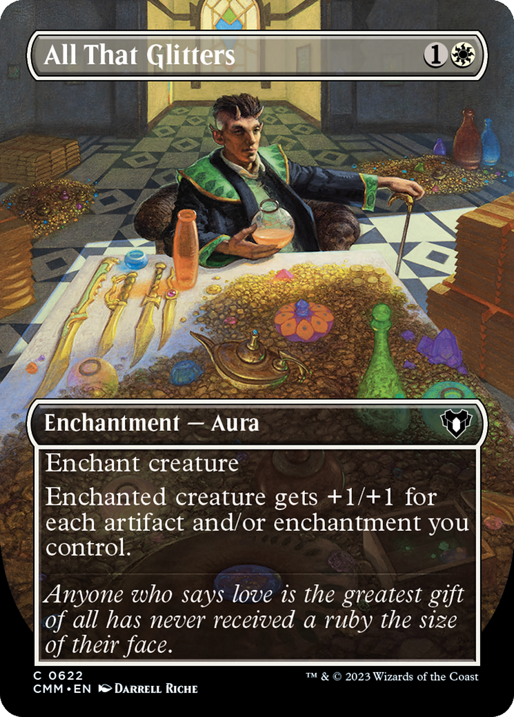 All That Glitters (Borderless Alternate Art) [Commander Masters] | Rook's Games and More