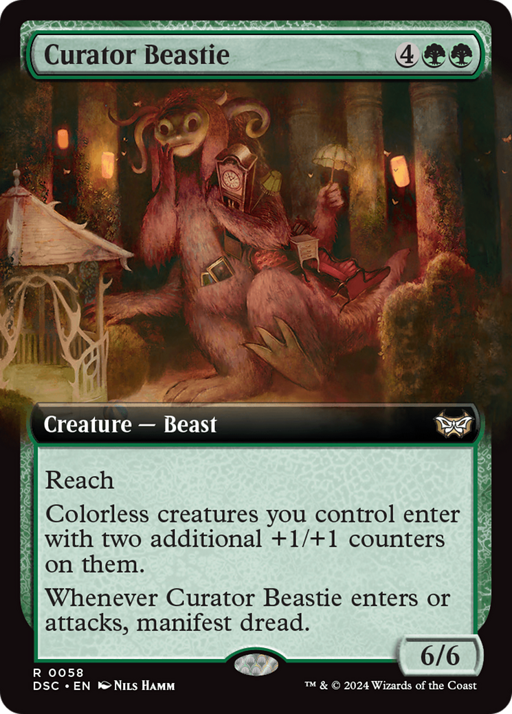 Curator Beastie (Extended Art) [Duskmourn: House of Horror Commander] | Rook's Games and More