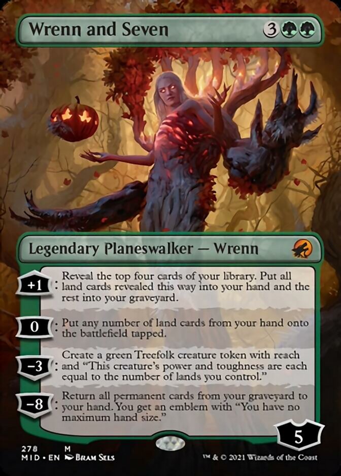 Wrenn and Seven (Borderless) [Innistrad: Midnight Hunt] | Rook's Games and More