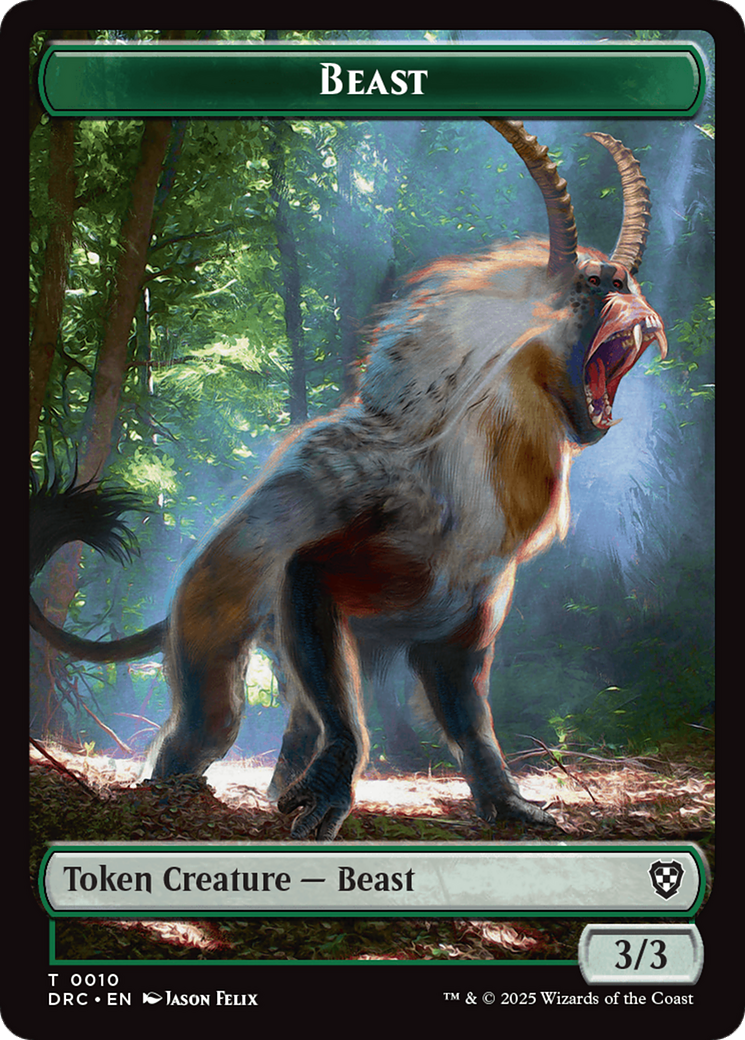 Beast (0010) // Beast (0011) Double-Sided Token [Aetherdrift Commander] | Rook's Games and More