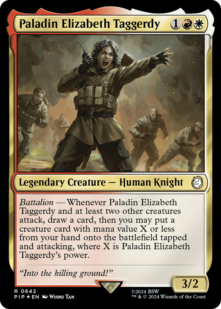 Paladin Elizabeth Taggerdy (Surge Foil) [Fallout] | Rook's Games and More