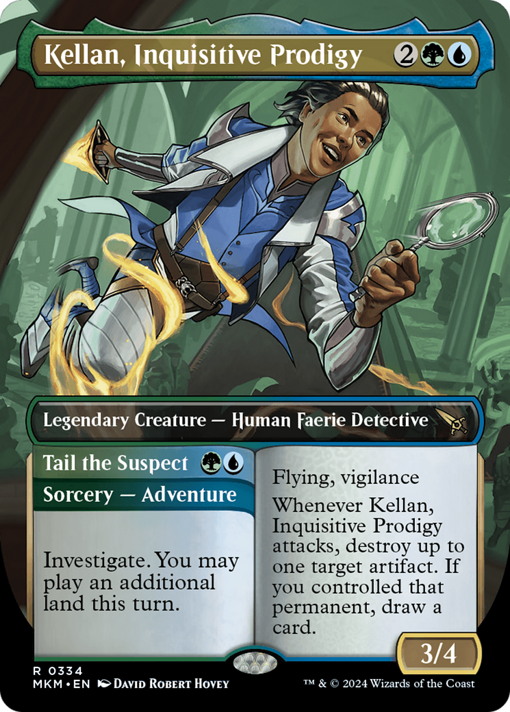 Kellan, Inquisitive Prodigy // Tail the Suspect (Borderless) [Murders at Karlov Manor] | Rook's Games and More
