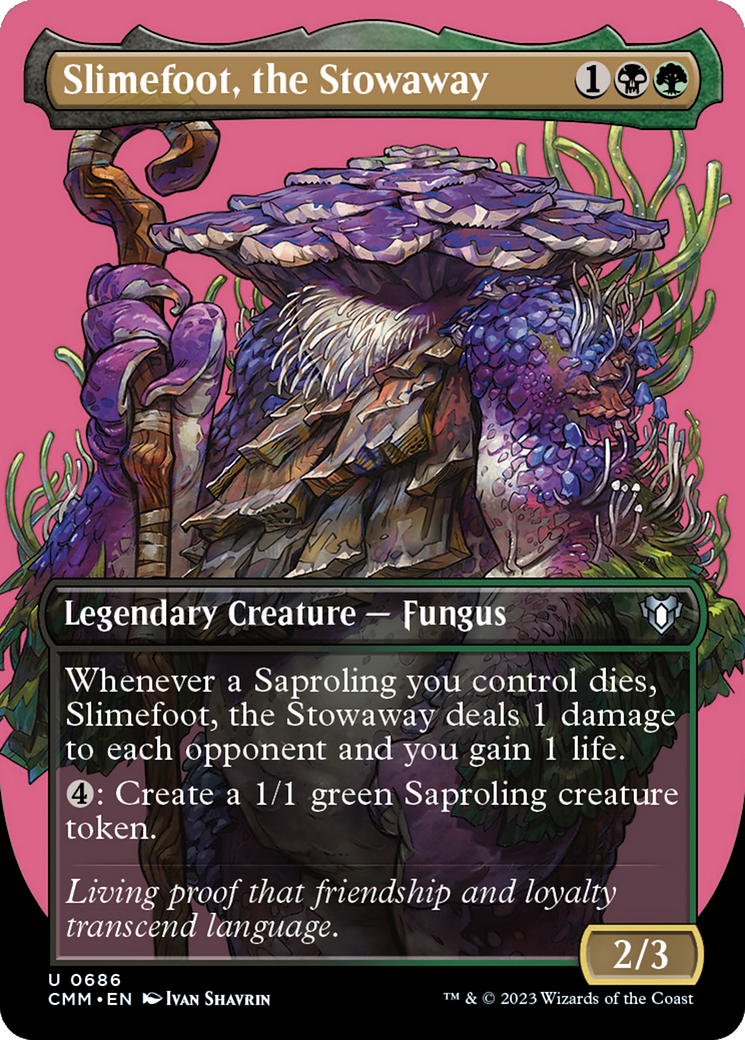 Slimefoot, the Stowaway (Borderless Profile) [Commander Masters] | Rook's Games and More