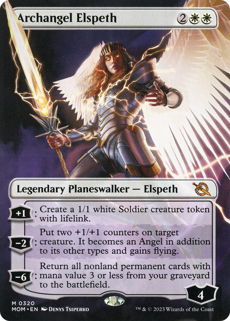 Archangel Elspeth (Borderless Alternate Art) [March of the Machine] | Rook's Games and More