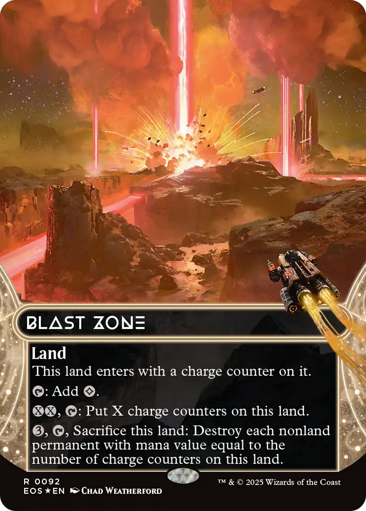 Blast Zone (0092) (Borderless) (Galaxy Foil) [Edge of Eternities: Stellar Sights] | Rook's Games and More