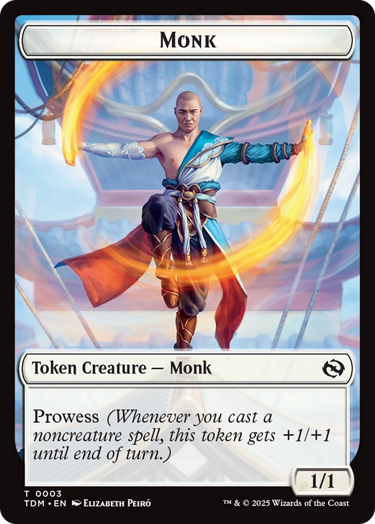 Dragon Illusion // Monk Double-Sided Token [Tarkir: Dragonstorm Commander Tokens] | Rook's Games and More