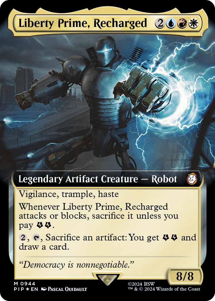 Liberty Prime, Recharged (Extended Art) (Surge Foil) [Fallout] | Rook's Games and More