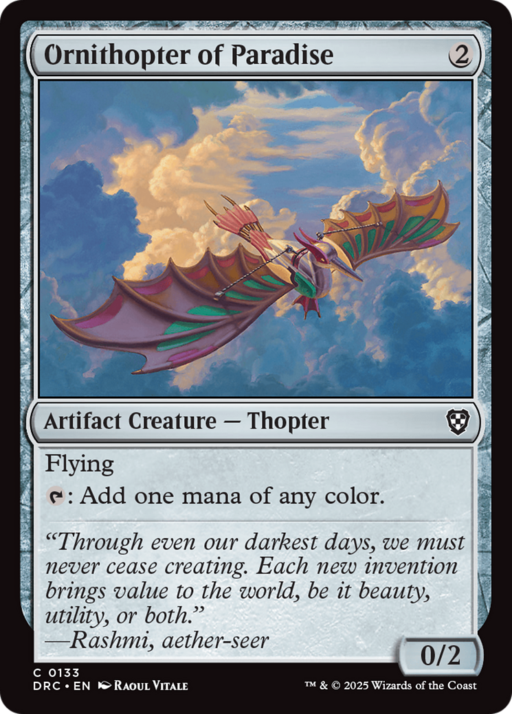 Ornithopter of Paradise [Aetherdrift Commander] | Rook's Games and More