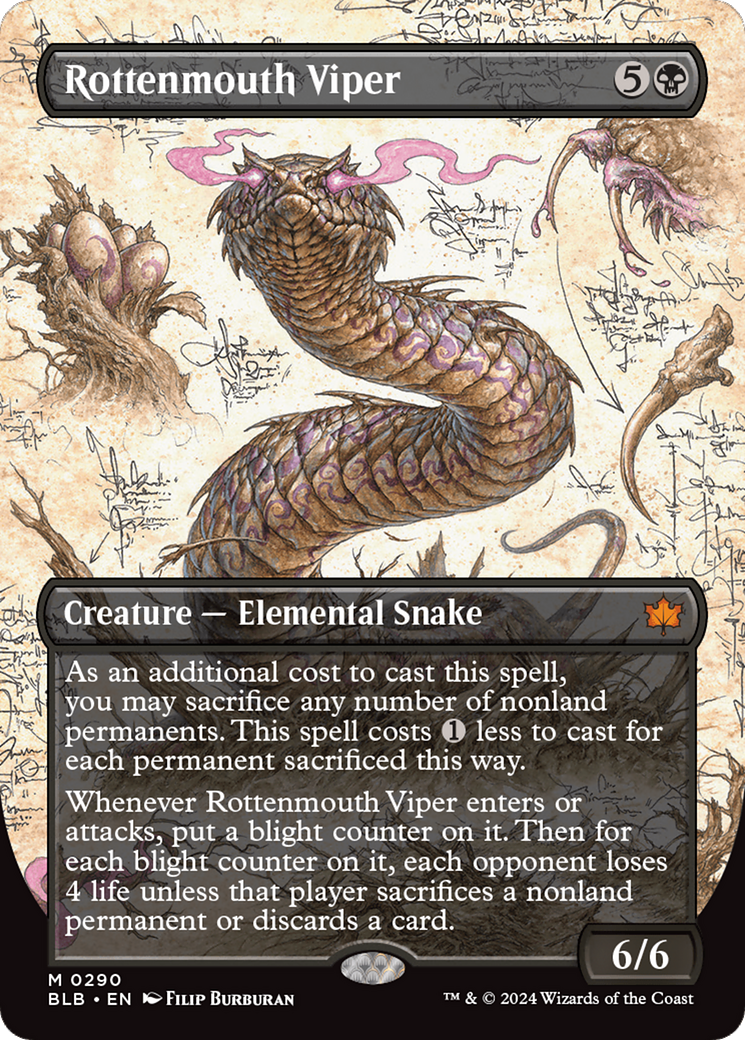 Rottenmouth Viper (Borderless) [Bloomburrow] | Rook's Games and More