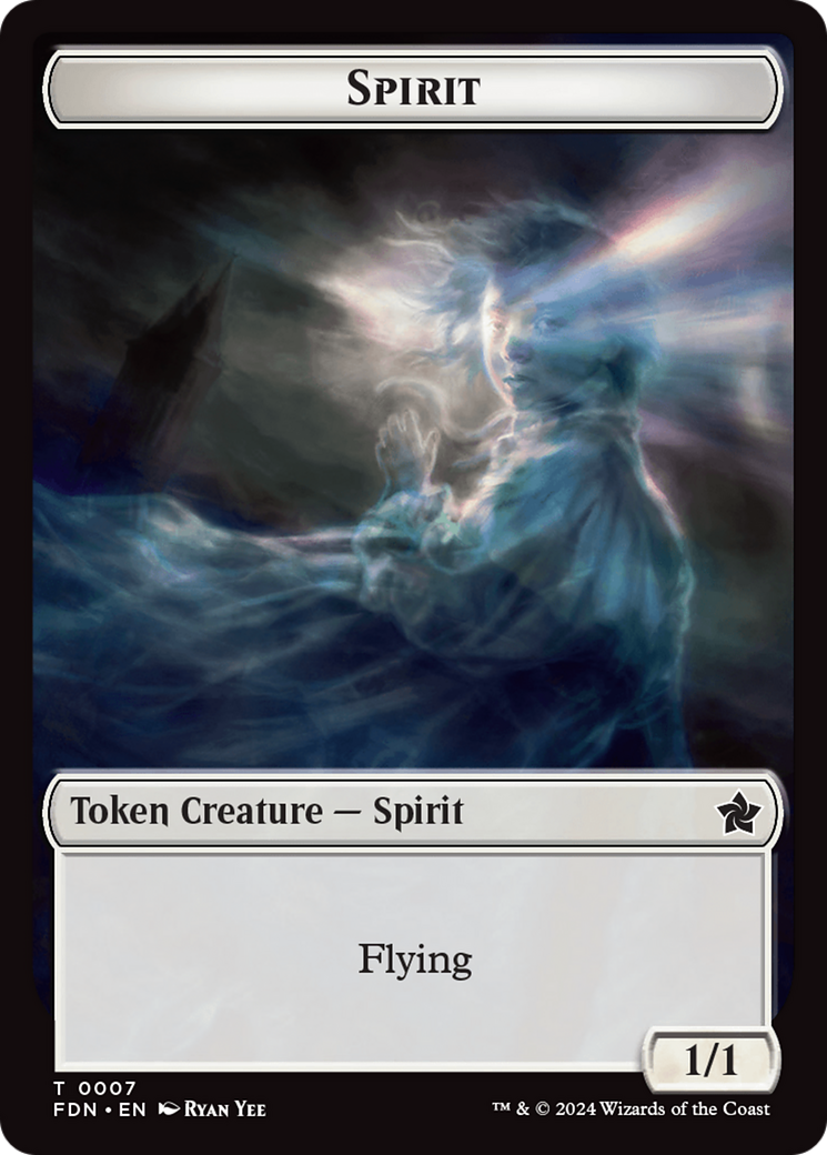 Spirit // Cat (0001) Doubled-Sided Token [Foundations Tokens] | Rook's Games and More