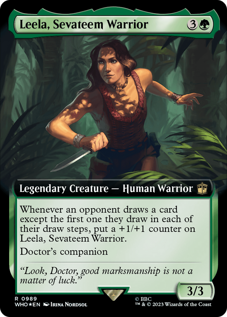 Leela, Sevateem Warrior (Extended Art) (Surge Foil) [Doctor Who] | Rook's Games and More