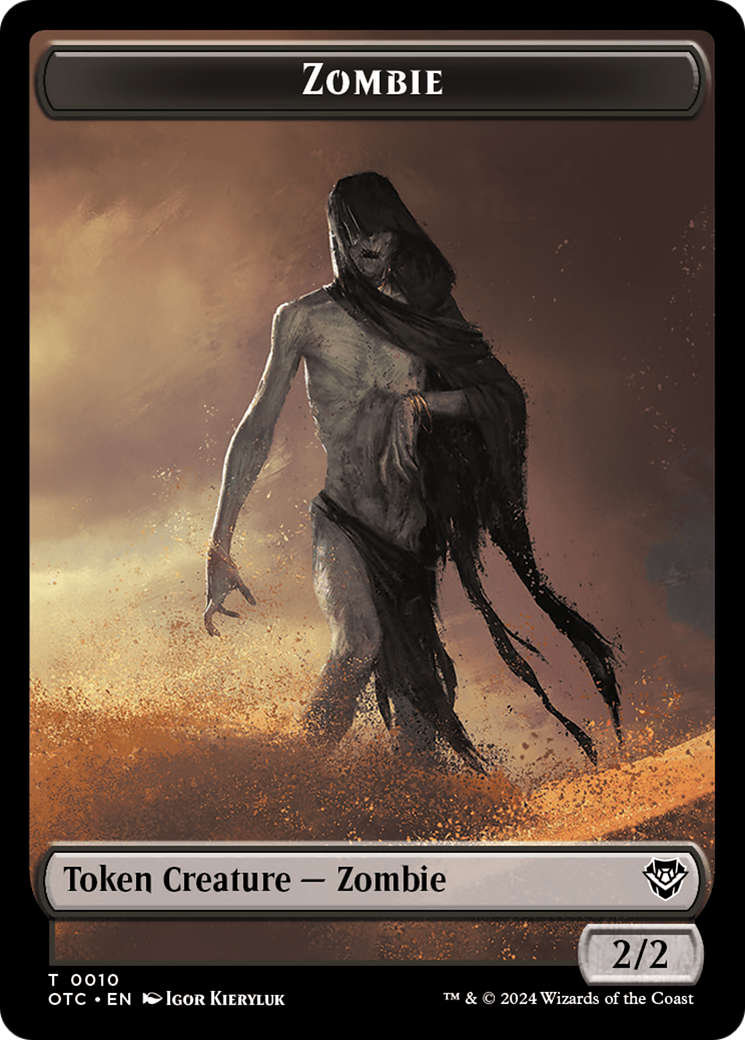 Zombie // Ox Warrior Double-Sided Token [Outlaws of Thunder Junction Commander Tokens] | Rook's Games and More