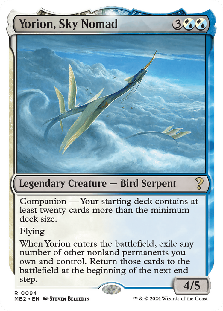 Yorion, Sky Nomad (White Border) [Mystery Booster 2] | Rook's Games and More