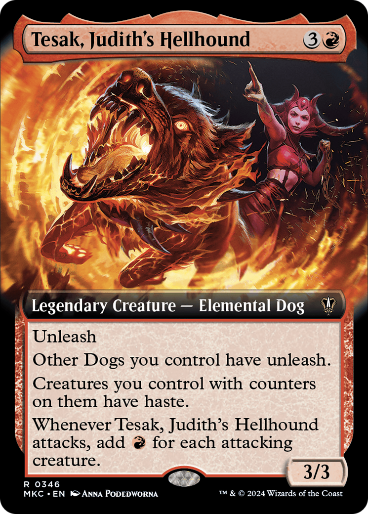 Tesak, Judith's Hellhound (Extended Art) [Murders at Karlov Manor Commander] | Rook's Games and More