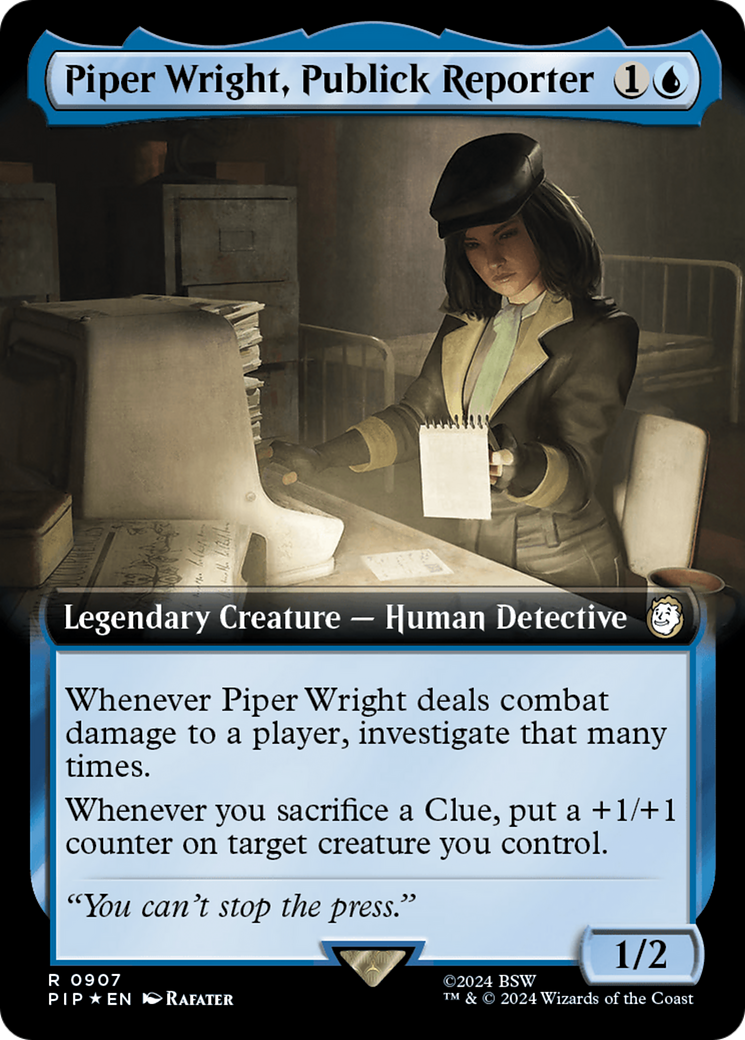 Piper Wright, Publick Reporter (Extended Art) (Surge Foil) [Fallout] | Rook's Games and More