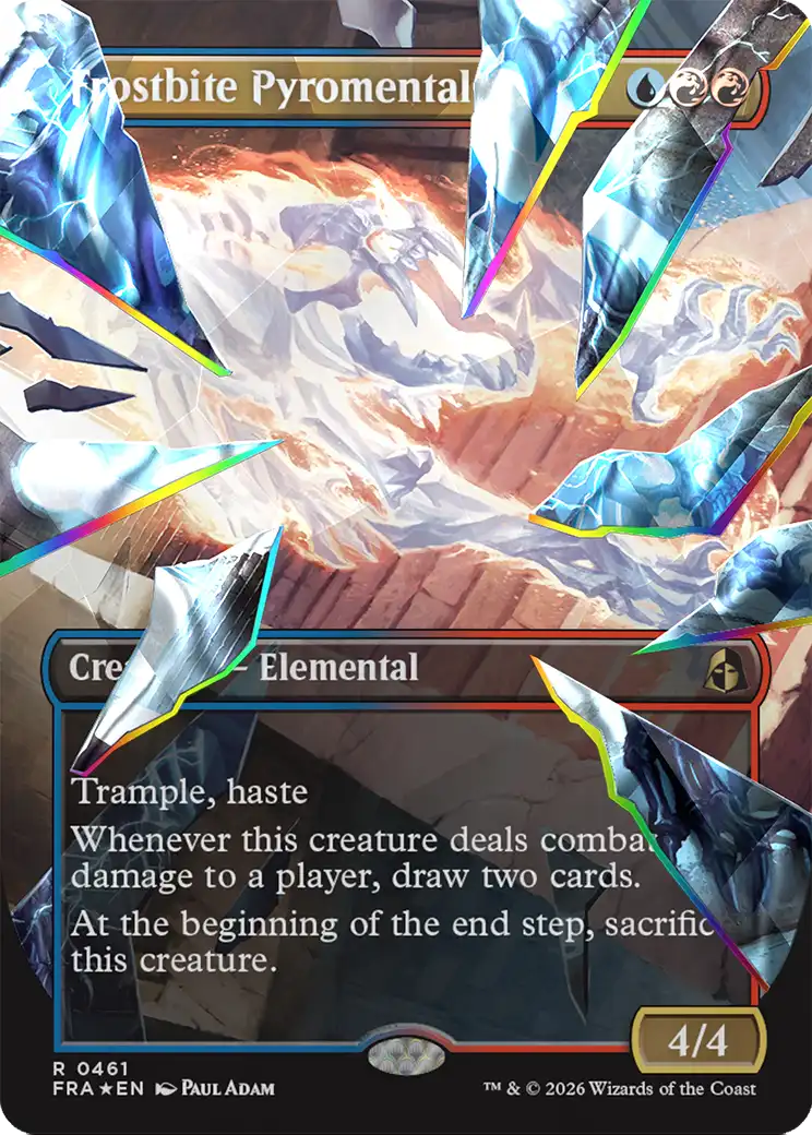Frostbite Pyromental (Borderless) (Facet Foil) [Reality Fracture] | Rook's Games and More