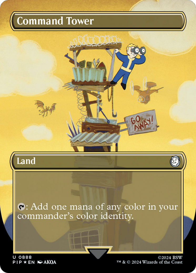 Command Tower (Borderless) (Surge Foil) [Fallout] | Rook's Games and More