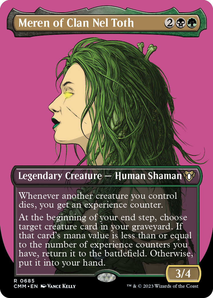 Meren of Clan Nel Toth (Borderless Profile) [Commander Masters] | Rook's Games and More