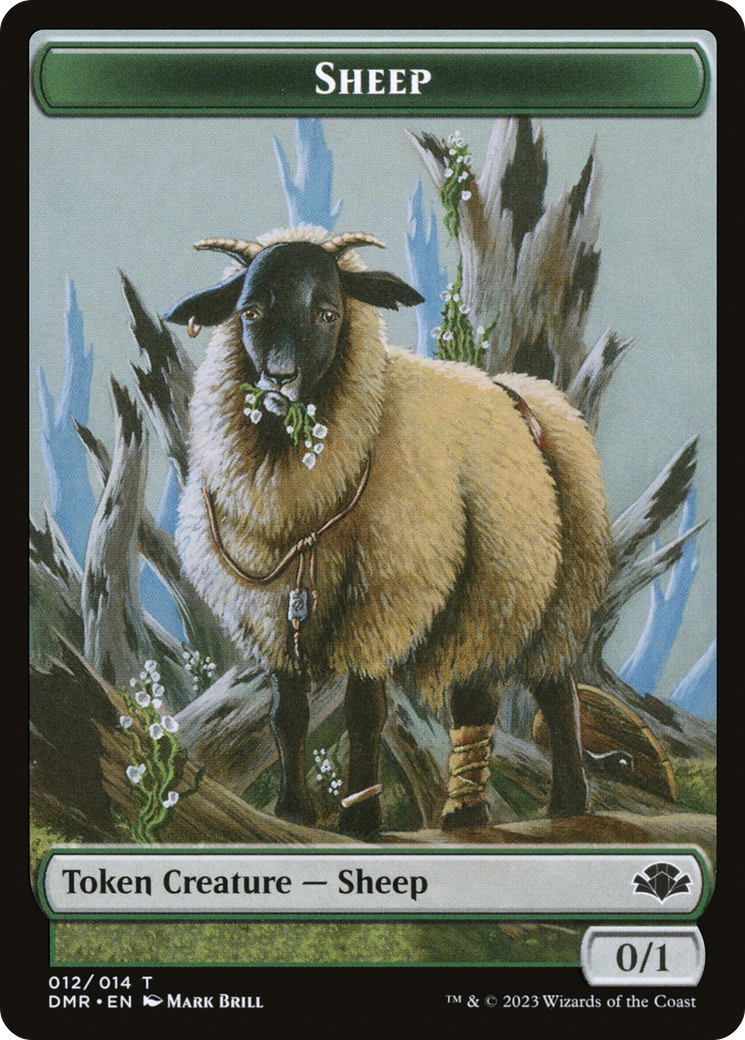 Sheep Token [Dominaria Remastered Tokens] | Rook's Games and More