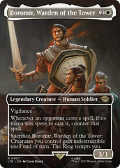 Boromir, Warden of the Tower (Borderless Alternate Art) [The Lord of the Rings: Tales of Middle-Earth] | Rook's Games and More