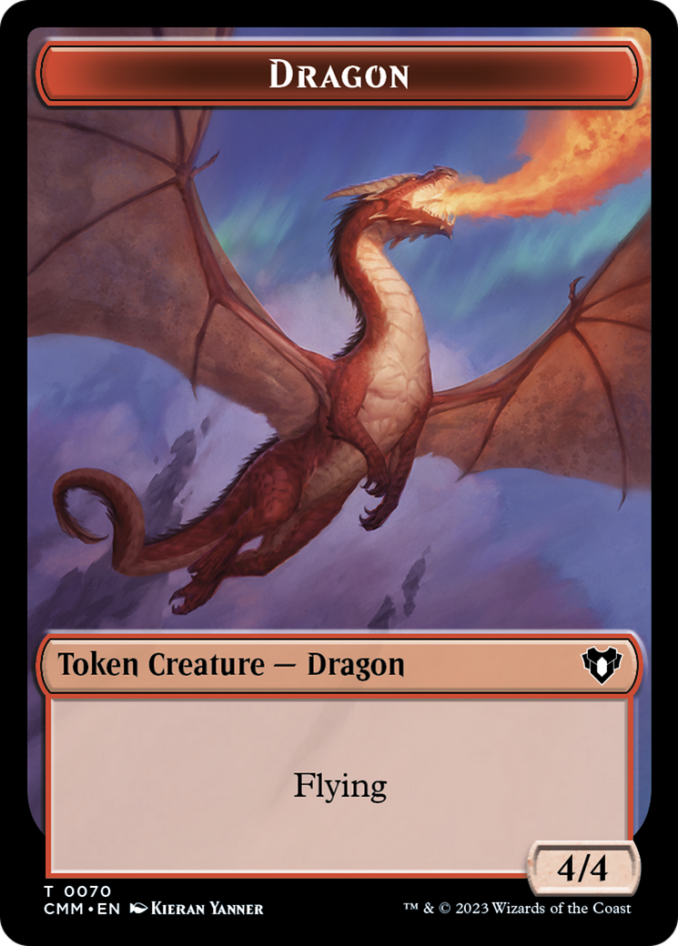 Dragon // Kor Ally Double-Sided Token [Commander Masters Tokens] | Rook's Games and More