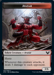 Elemental // Avatar Double-Sided Token [Strixhaven: School of Mages Tokens] | Rook's Games and More