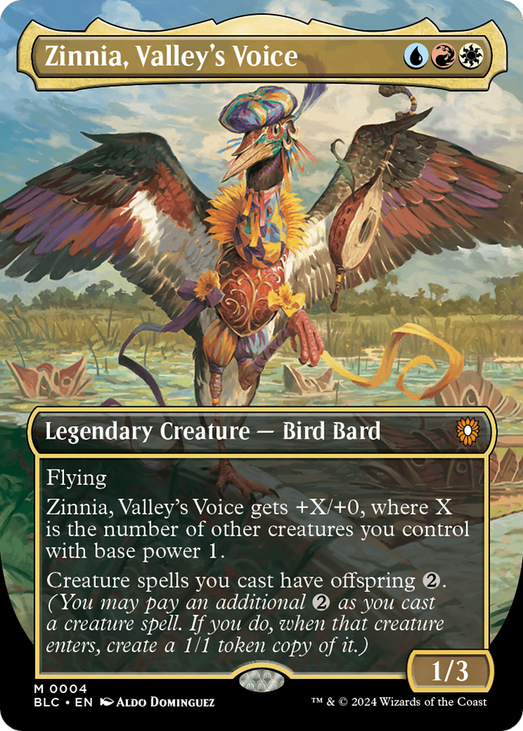 Zinnia, Valley's Voice (Borderless) [Bloomburrow Commander] | Rook's Games and More