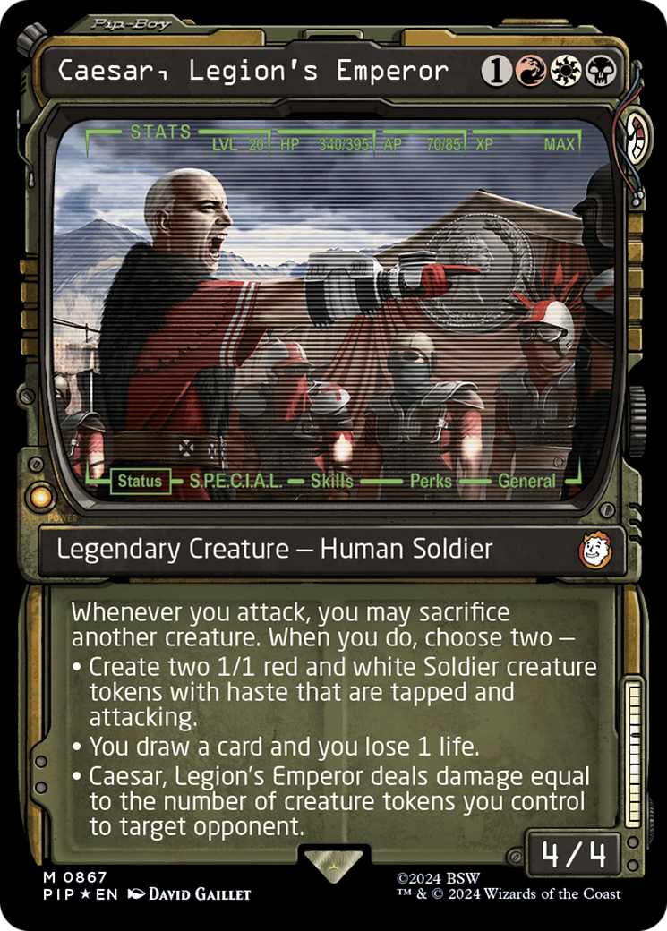 Caesar, Legion's Emperor (Showcase) (Surge Foil) [Fallout] | Rook's Games and More