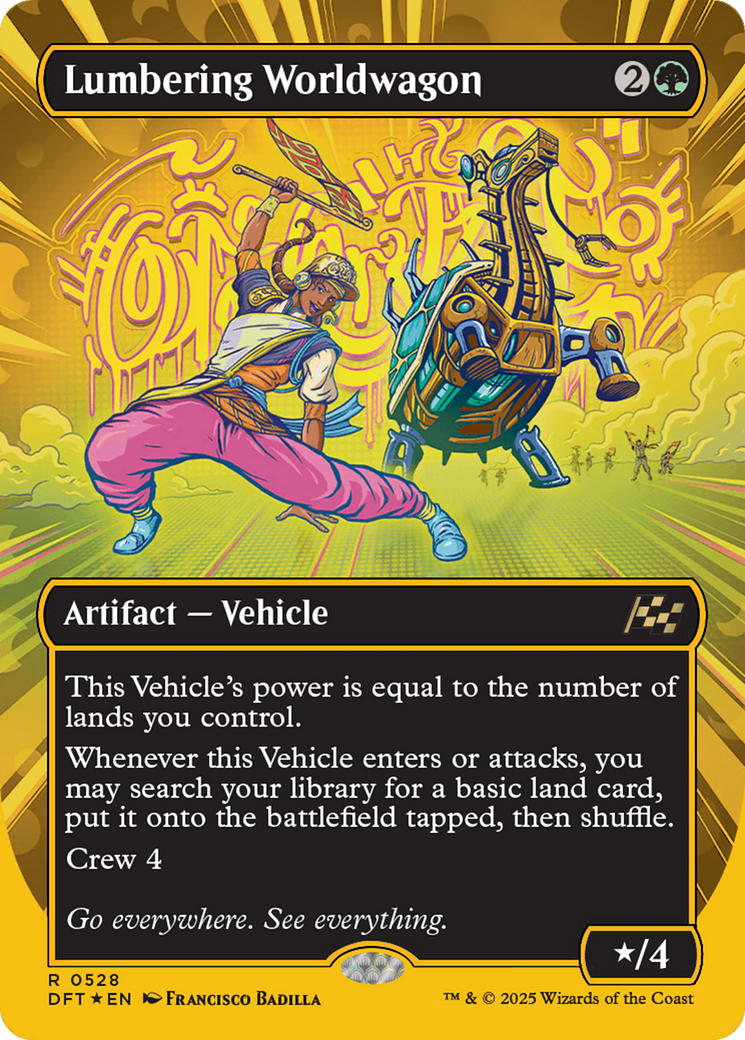 Lumbering Worldwagon (Borderless) (First-Place Foil) [Aetherdrift] | Rook's Games and More
