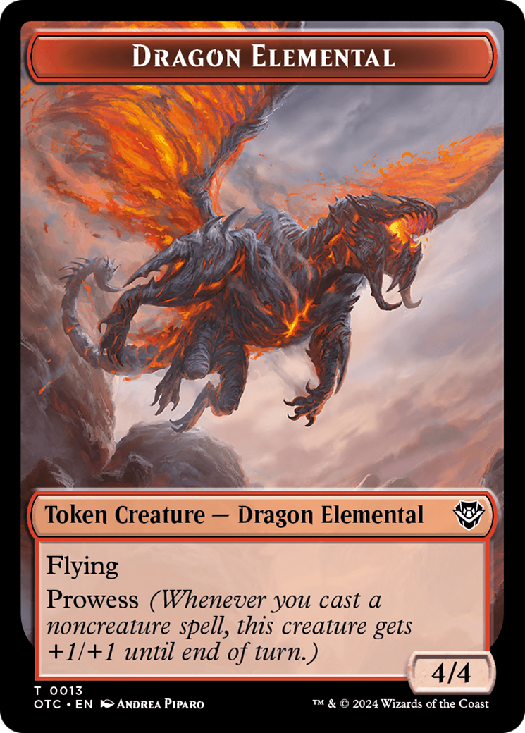 Dragon Elemental // Bird Illusion Double-Sided Token [Outlaws of Thunder Junction Commander Tokens] | Rook's Games and More