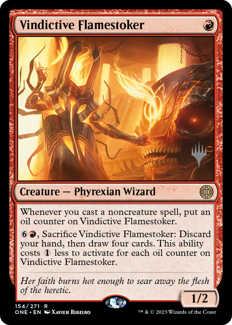 Vindictive Flamestoker (Promo Pack) [Phyrexia: All Will Be One Promos] | Rook's Games and More