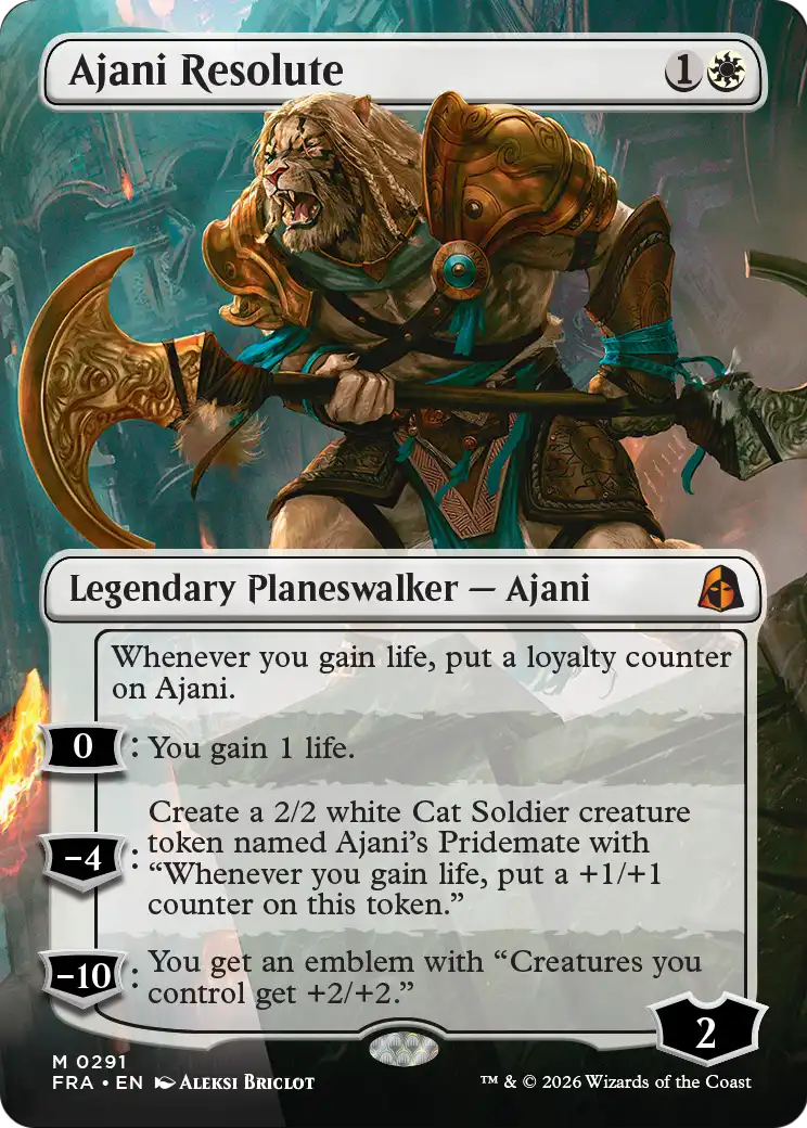 Ajani Resolute (Borderless) [Reality Fracture] | Rook's Games and More