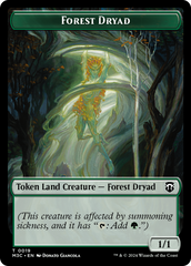 Boar (Ripple Foil) // Forest Dryad Double-Sided Token [Modern Horizons 3 Commander Tokens] | Rook's Games and More