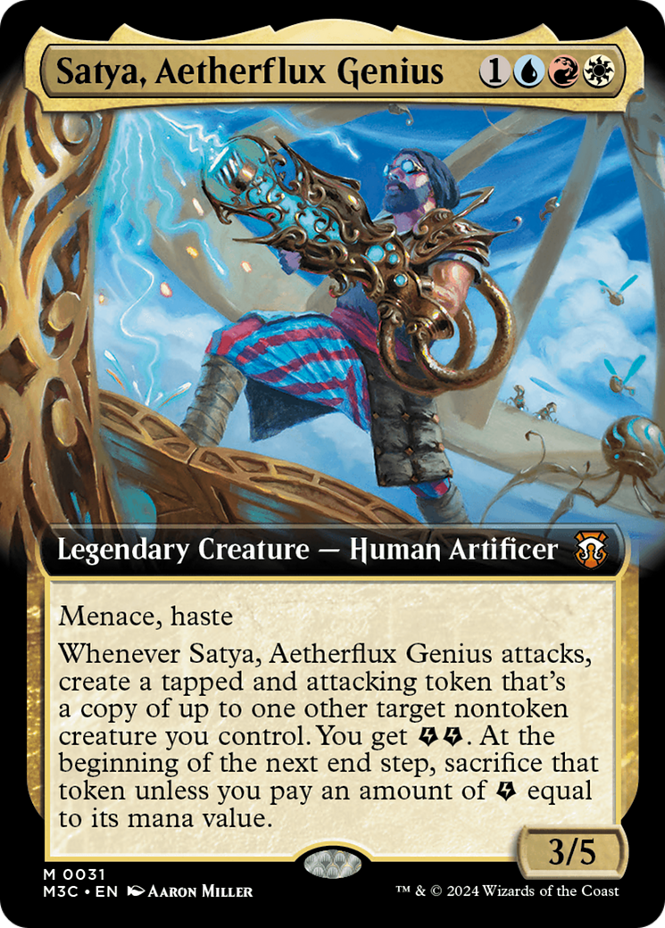 Satya, Aetherflux Genius (Extended Art) [Modern Horizons 3 Commander] | Rook's Games and More