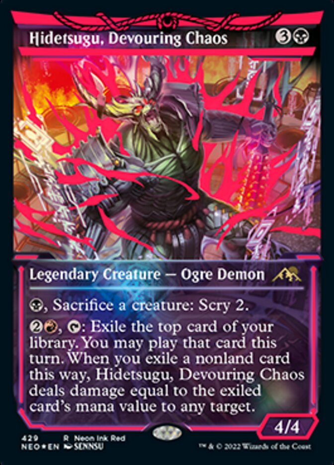 Hidetsugu, Devouring Chaos (Neon Ink Red) [Kamigawa: Neon Dynasty] | Rook's Games and More