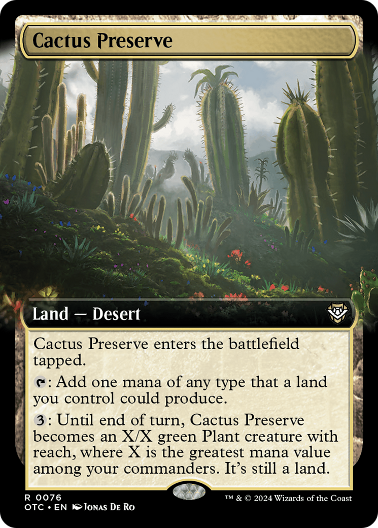 Cactus Preserve (Extended Art) [Outlaws of Thunder Junction Commander] | Rook's Games and More