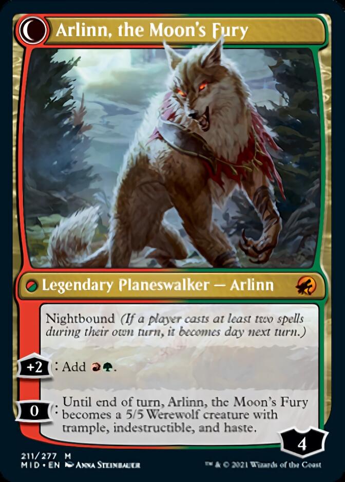 Arlinn, the Pack's Hope // Arlinn, the Moon's Fury [Innistrad: Midnight Hunt] | Rook's Games and More