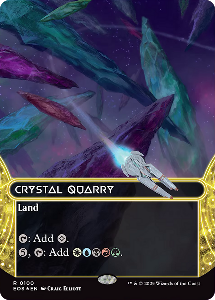 Crystal Quarry (0100) (Borderless) (Galaxy Foil) [Edge of Eternities: Stellar Sights] | Rook's Games and More