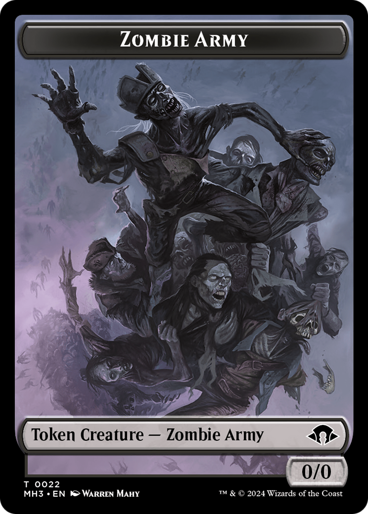 Eldrazi Spawn // Zombie Army Double-Sided Token [Modern Horizons 3 Tokens] | Rook's Games and More