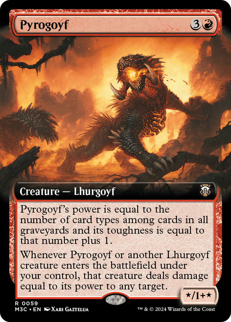 Pyrogoyf (Extended Art) [Modern Horizons 3 Commander] | Rook's Games and More