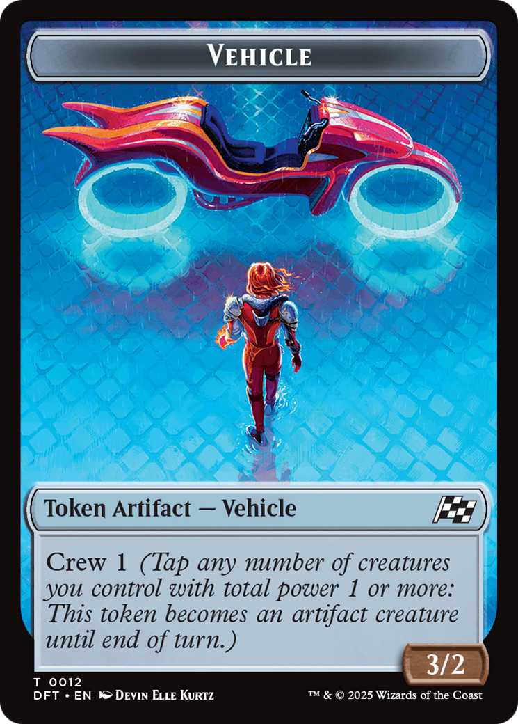 Emblem - Chandra, Spark Hunter // Vehicle Double-Sided Token [Aetherdrift Tokens] | Rook's Games and More