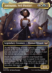 Aminatou, Veil Piercer (Borderless) [Duskmourn: House of Horror Commander] | Rook's Games and More