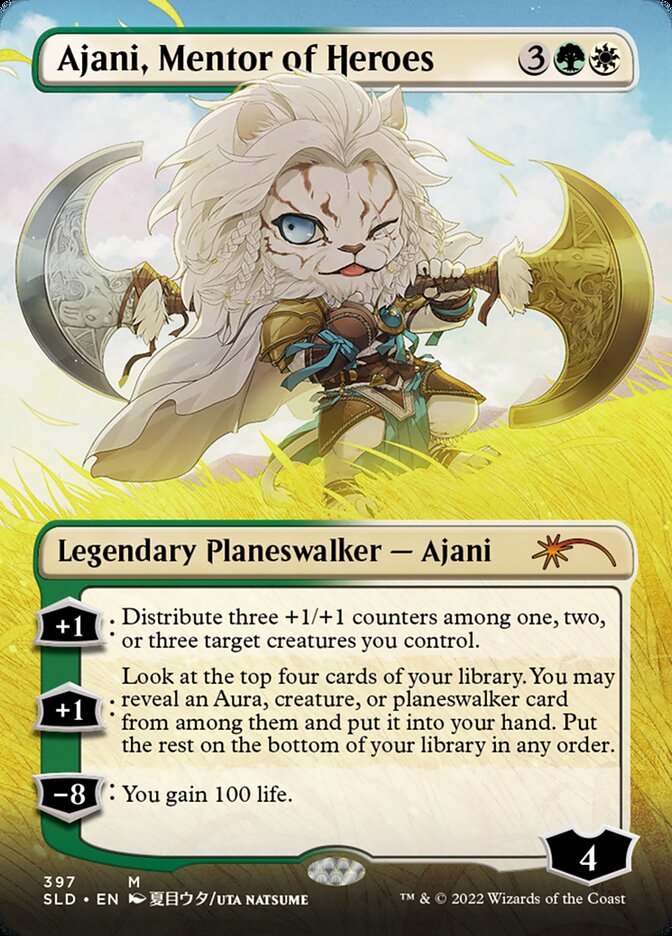 Ajani, Mentor of Heroes (Borderless) [Secret Lair Drop Series] | Rook's Games and More