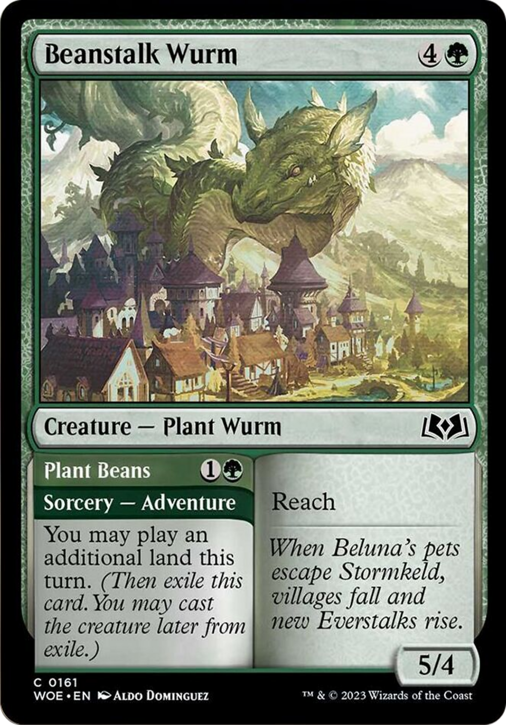 Beanstalk Wurm // Plant Beans [Wilds of Eldraine] | Rook's Games and More