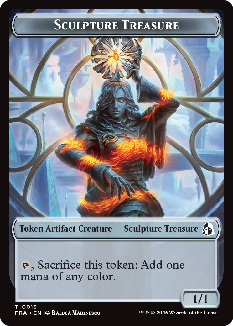 Sculpture Treasure // Beast Double-Sided Token [Reality Fracture Tokens] | Rook's Games and More