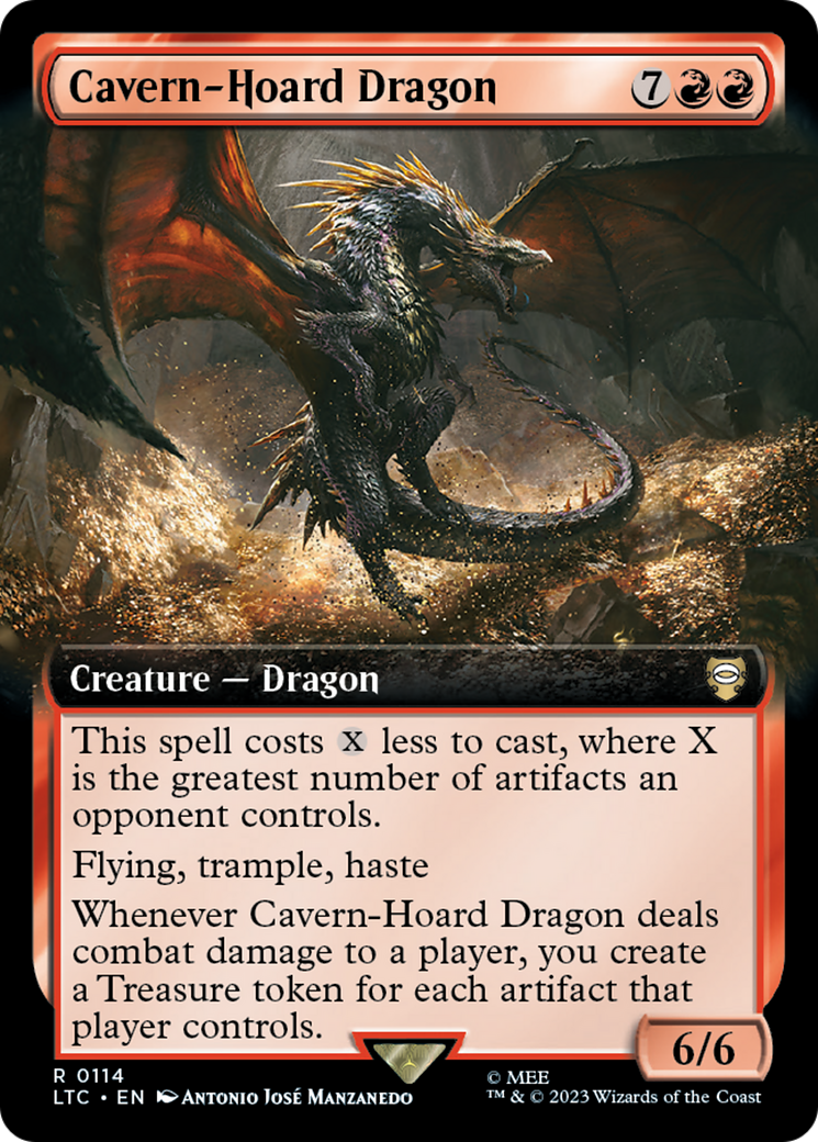 Cavern-Hoard Dragon (Extended Art) [The Lord of the Rings: Tales of Middle-Earth Commander] | Rook's Games and More