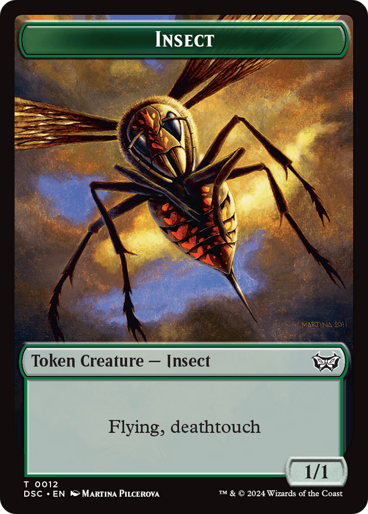 Insect (0012) // Spider Double-Sided Token [Duskmourn: House of Horror Commander Tokens] | Rook's Games and More