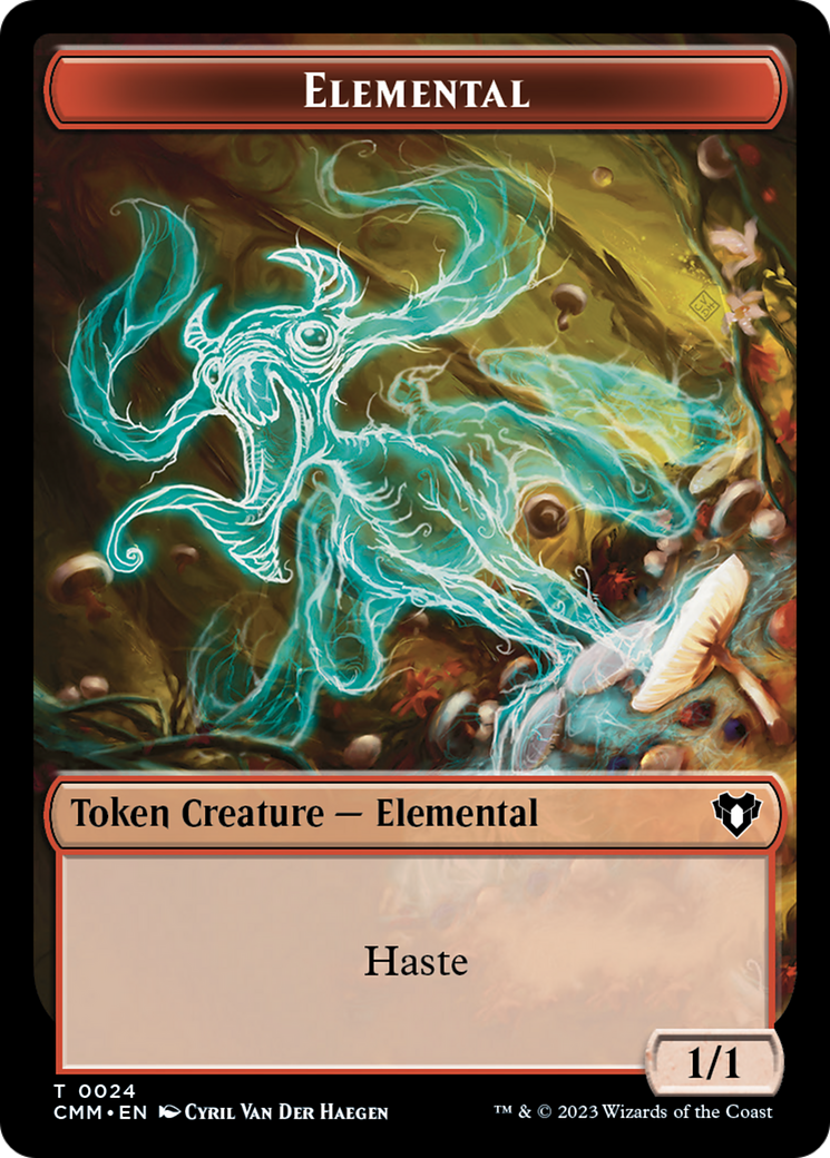 Elemental (0024) // Elf Druid Double-Sided Token [Commander Masters Tokens] | Rook's Games and More